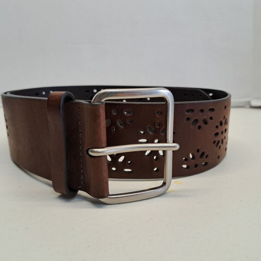 Candies Women's L Genuine Italian Leather Flower Cutout Made in USA